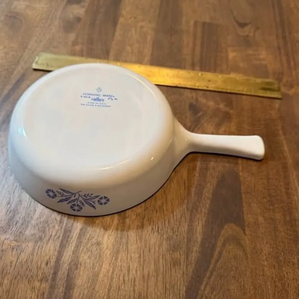 Vintage Corning Ware Cornflower Blue Individual Skillet Server with Handle
